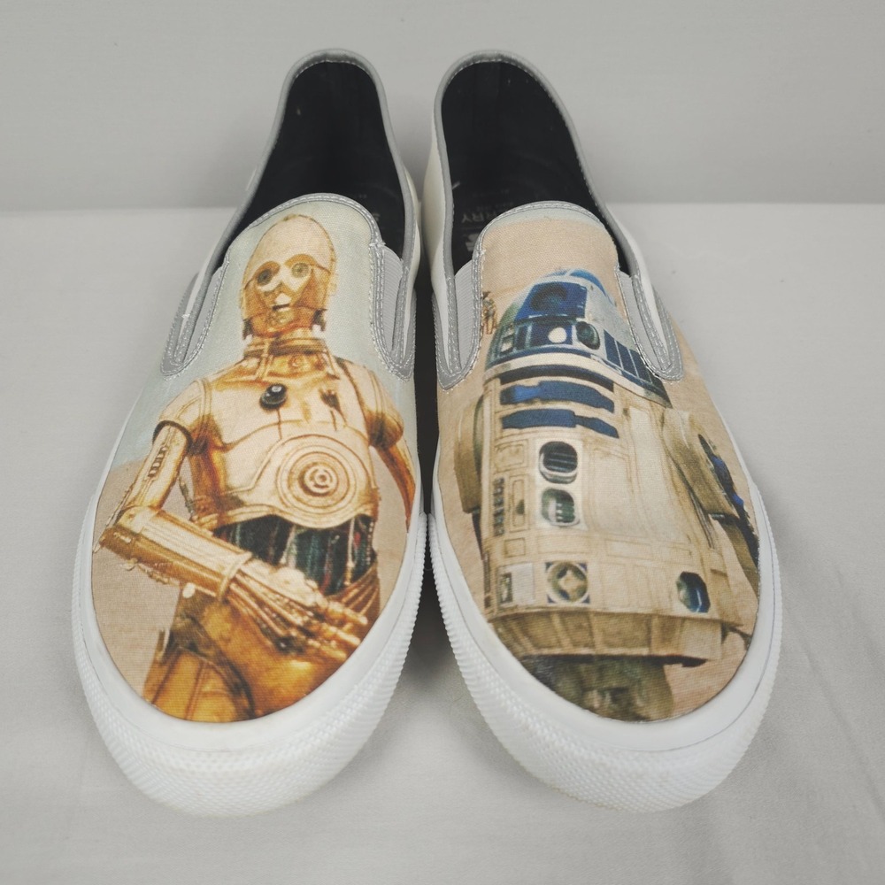 Sperry X Star Wars Slip-On Loafer Shoes Men 13 M  C3P0 R2D2 Graphic Print Canvas